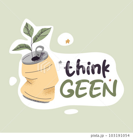 Think Green Eco Sticker Template 103191054