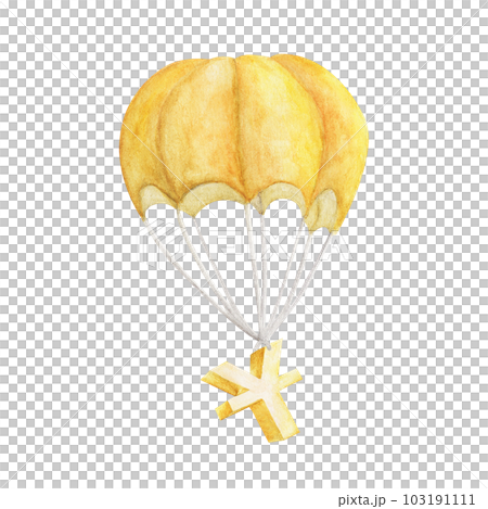 Golden sign of Chinese yuan. Watercolor illustration. 103191111