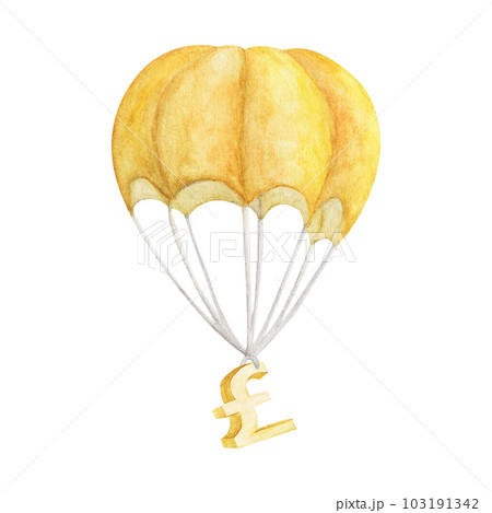 Golden Pound. Watercolor illustration. 103191342