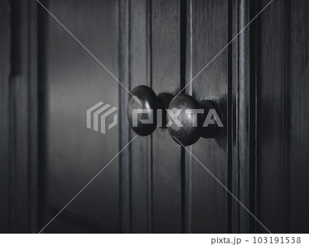 Wooden doorknob cabinet Furniture details Black colour Wooden doorknob cabinet Furniture details Black colour 103191538