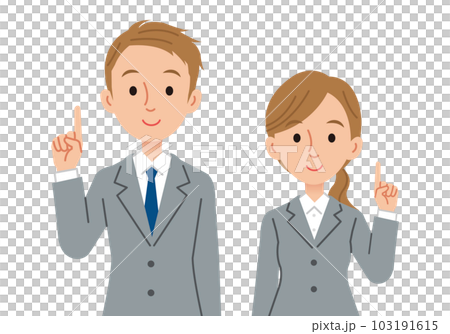 指差しで説明をするビジネスパーソン(男女) 指差しで説明をするビジネスパーソン(男女) 103191615