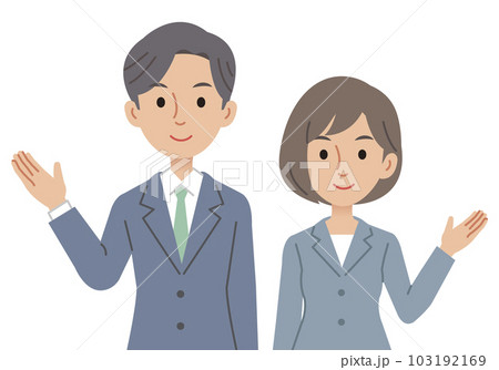 案内するビジネスパーソン（男女） 103192169