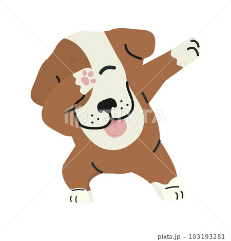 Dabbing Dog cool cartoon vector 103193281