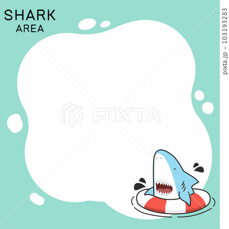 Cute shark open mouth frame 103193283