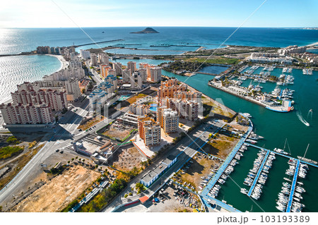 Marina in the spanish town of La Manga del Mar Menor. Murcia. Spain 103193389