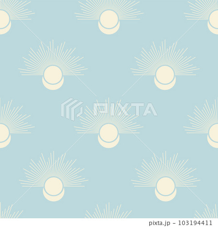 Aesthetic abstract illustration blue seamless pattern. 103194411