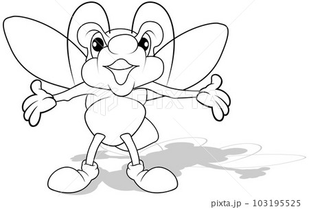 Drawing of a Beetle with Open Arms Drawing of a Beetle with Open Arms 103195525