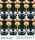 Retro geometric abstract seamless pattern in style 50-70s 103195597