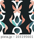 Retro geometric abstract seamless pattern in style 50-70s 103195601