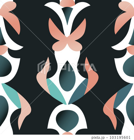 Retro geometric abstract seamless pattern in style 50-70s 103195601