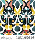 Retro geometric abstract seamless pattern in style 50-70s 103195616