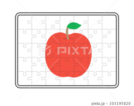 りんごの絵が描かれた、パズルのイラスト 103195820