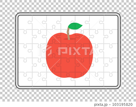 りんごの絵が描かれた、パズルのイラスト 103195820