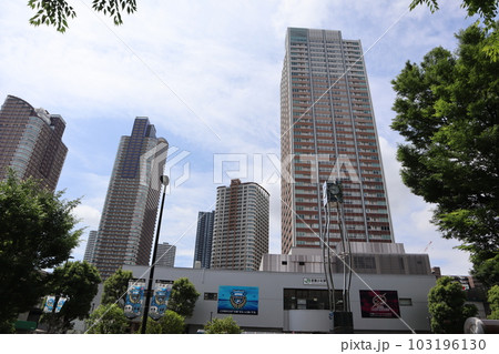 JR・東急線 武蔵小杉駅と高層マンション群 103196130