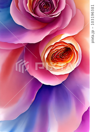 Floral rose gold varied sizes watercolour Pantone. 103196381