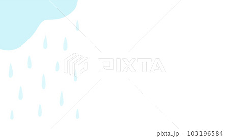 かわいい手描きの雲としずくの背景素材 - 雨の日･梅雨･6月のイメージのテクスチャ - 16:9 103196584