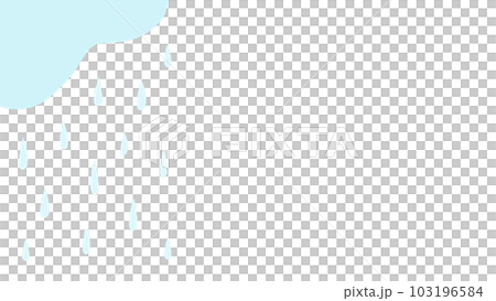 かわいい手描きの雲としずくの背景素材 - 雨の日･梅雨･6月のイメージのテクスチャ - 16:9 103196584