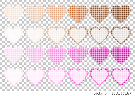 Heart-shaped frame decoration material with gingham check pattern Heart-shaped frame decoration material with gingham check pattern 103197167