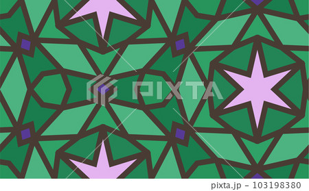 Arabic seamless girih pattern with classic islamic culture ornament. Colorful tiled background with shadow. Arabic seamless girih pattern with classic islamic culture ornament. Colorful tiled background with shadow. 103198380