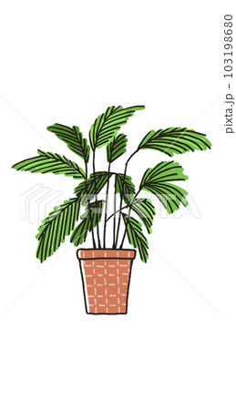 手描き風の観葉植物のイラスト 103198680