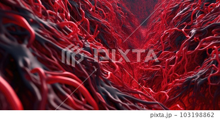 Blood vessels. Capillary, Circulatory system. Veins and arteries. Abstraction. Generative AI. Blood vessels. Capillary, Circulatory system. Veins and arteries. Abstraction. Generative AI. 103198862