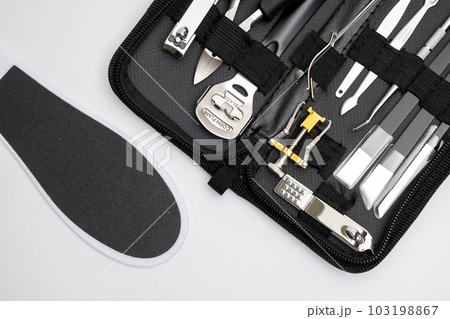 Professional Manicure Tools and Equipments Set on iSolated White Background 103198867