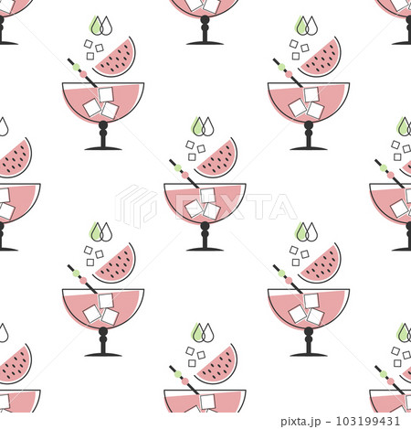 Seamless pattern, refreshing fruit cocktails on a white background. Drinks background, textile Seamless pattern, refreshing fruit cocktails on a white background. Drinks background, textile 103199431