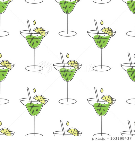 Seamless pattern, refreshing fruit cocktails on a white background. Drinks background, textile Seamless pattern, refreshing fruit cocktails on a white background. Drinks background, textile 103199437