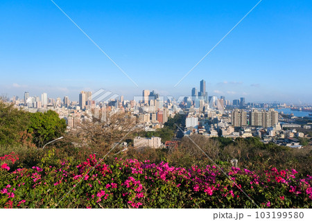 台湾 高雄市、寿山情人観景台から見る街並み 台湾 高雄市、寿山情人観景台から見る街並み 103199580