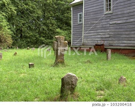 The city of Pereyaslav in Ukraine is home to a historic Christian cemetery featuring stone tombstones from centuries past. The city of Pereyaslav in Ukraine is home to a historic Christian cemetery featuring stone tombstones from centuries past. 103200418