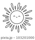 Doodle Sun illustration. Summer vector illustration in Hand Draw style. 103201000