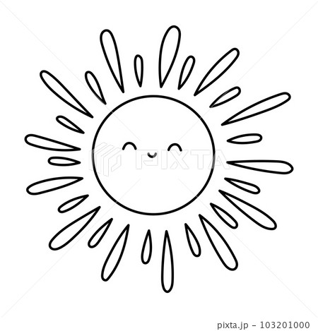 Doodle Sun illustration. Summer vector illustration in Hand Draw style. 103201000