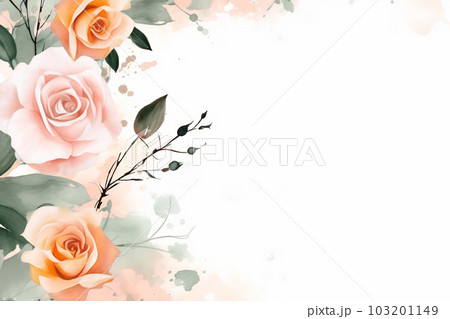 Greeting card with flowers. Can be used as an invitation card for wedding, birthday and other holiday and summer background 103201149