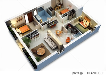 Apartments 3D design project. Plan or redevelopment Apartments 3D design project. Plan or redevelopment 103201152