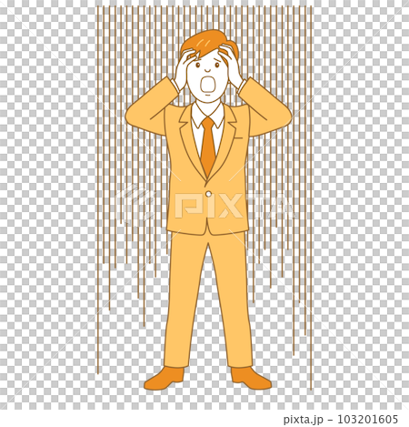man in suit holding his head 103201605