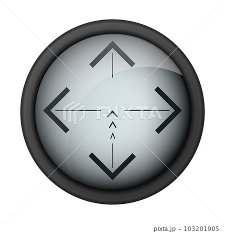Realistic sniper sight. Sniper scope with measurement marks template. Sniper scope crosshairs view. Realistic vector optical sight. 103201905