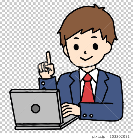 パソコン学習をする男子高生が指差し パソコン学習をする男子高生が指差し 103202051