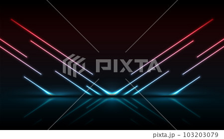 Blue red neon laser arrows technology backgroundのイラスト素材 [103203079] - PIXTA