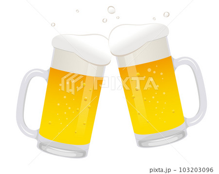 ジョッキビールで乾杯イラスト 103203096