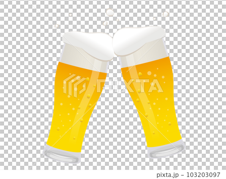 Illustration of a toast with a glass of beer Illustration of a toast with a glass of beer 103203097