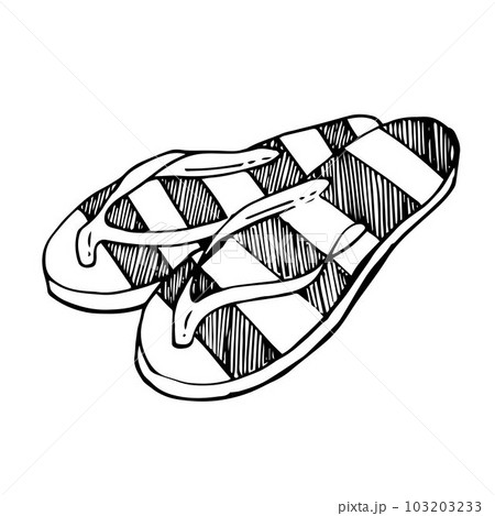 Flip Flops Hand Drawn Sketch Vector illustration, Stock Vector, Vector And  Low Budget Royalty Free Image. Pic. ESY-061558636 | agefotostock