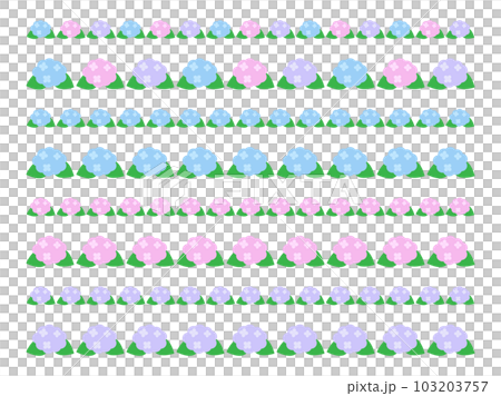 区切りや囲みに使える紫陽花のラインセット 103203757