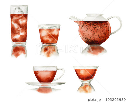 アナログ水彩ほうじ茶の入れ方図解 103203989