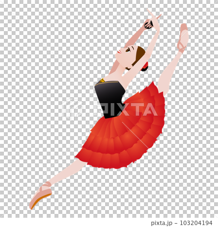 Illustration of a ballerina _ image of Kitri from the ballet "Don Quixote" _ with castanets Illustration of a ballerina _ image of Kitri from the ballet "Don Quixote" _ with castanets 103204194