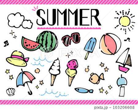 中サイズ 手書きPOP ハンドメイド イラスト 店用 夏 手書POP メッセージ 販促 夏 ギフト イラスト てがき まとめ