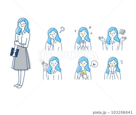 女性の表情_h6　バリエーションセット 103206841