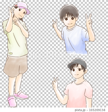 Illustration of a child making a piece (watercolor style) 103209138