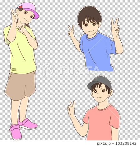 Illustration of a child making a piece (solid) 103209142