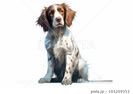 少し不安げな顔のビーグル：AI作品 103209353