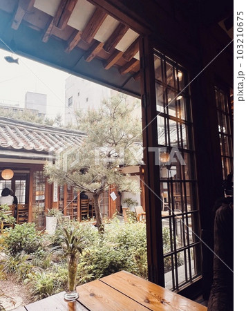 韓国ソウル、仁寺洞の韓屋ハノク中庭 韓国ソウル、仁寺洞の韓屋ハノク中庭 103210675